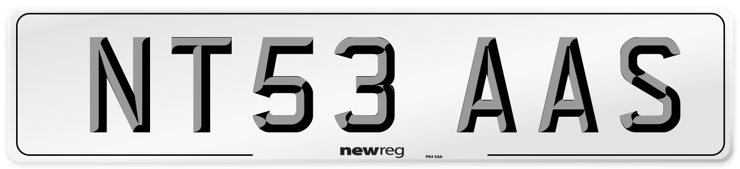 NT53 AAS Number Plate from New Reg